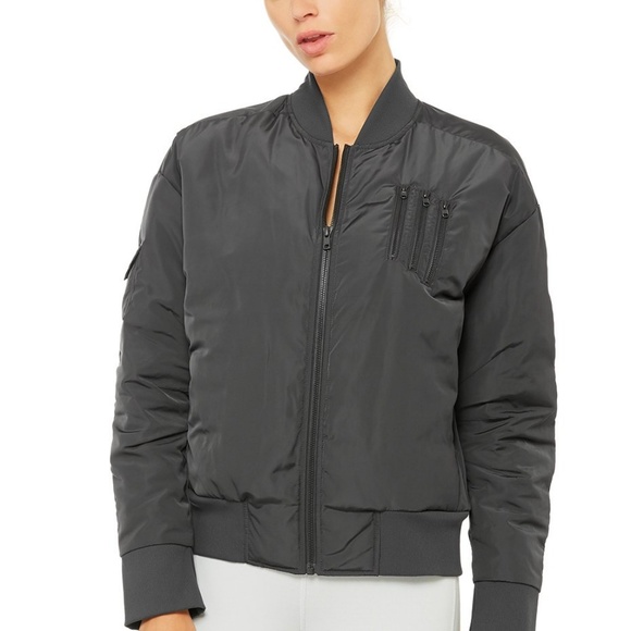 ALO Yoga Squad Jacket (Grey) - Picture 2 of 5